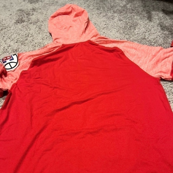 LA Clippers Fanatics Made To Move Space Dye Raglan Pullover Hoodie - Red - Picture 3 of 6